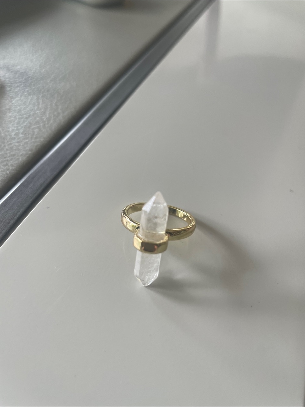 Clear Single Crystal Ring